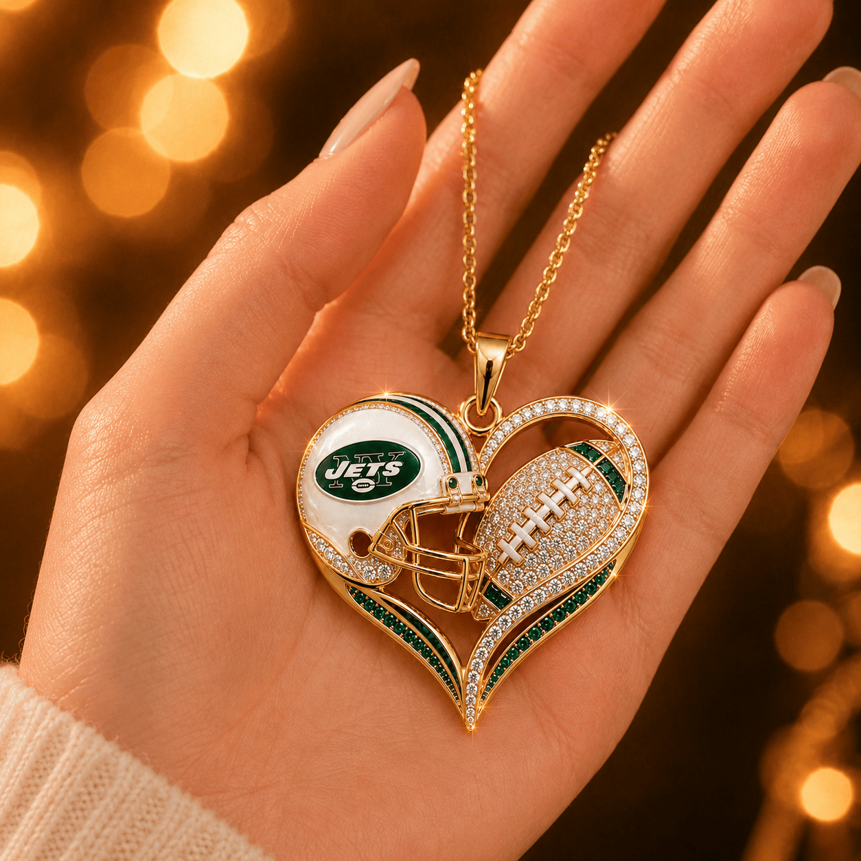 NYJ Solid Gold Chain with Diamond Pendant TMH