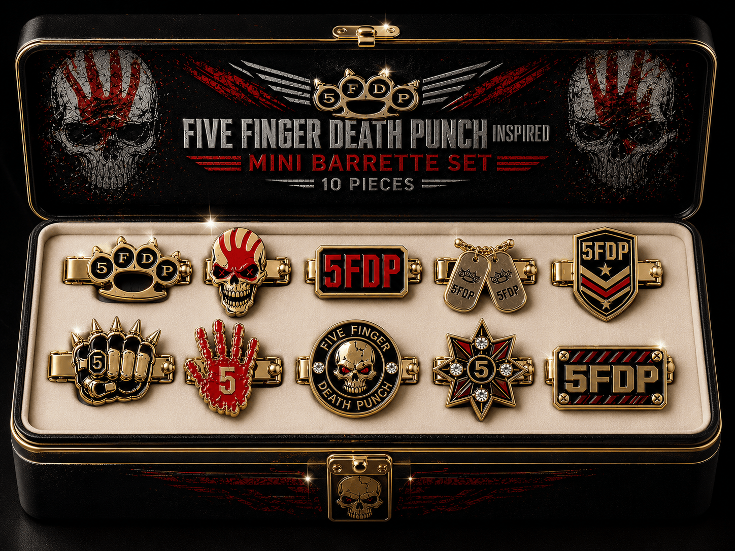 FFDP Elegant Gold Mini Barrettes for Women TMH